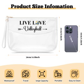 Volleyball Inspirational Gifts for Women Clear Makeup Bag Volleyball Lover Present Volleyball Stuff Gifts for Volleyball Players Teams Cosmetic Bag Birthday Graduation Present for Daughter Friends