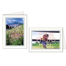 Photographer's Edge, Photo Insert Card, Bright White with Single Border, Set of 10 for 4x6 Photos - Midnight
