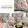 FORIOUS Kitchen Faucet with Soap Dispenser, Brushed Nickel Stainless Steel