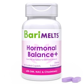 BariMelts Hormonal Balance+ with DIM, NAC & Chasteberry - 1 Month Supply (60 Caplets) - Post-Op Bariatric Supplement Supports Estrogen Metabolism and Hormonal Balance for Women