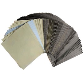 FEIHU Wet Dry Sandpaper.240 To 10000 Assorted Grit Sandpaper.14 x 11.5 cm Abrasive Paper Sheets for Automotive Sanding Wood Furniture Finishing Palm Sanders(42-Sheet Sandpaper)