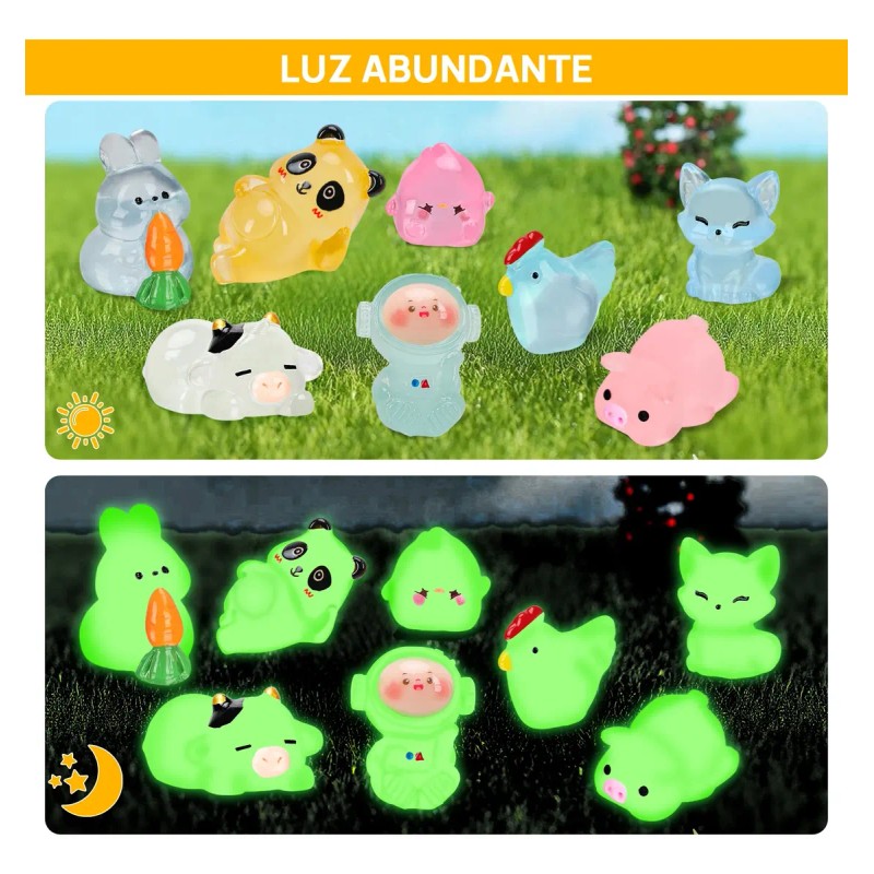 158 Mini Animales Figuras De Resina Brillan En La Oscuridad