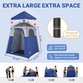KingCamp Outdoor Shower Tents for Camping, Portable Instant Pop Up Privacy Tent, 1 Room Bathroom Tent, Water Resistant, Windproof Changing Tent, Outdoor Shower Enclosure, Beach, Camping, Hiking, RV