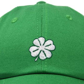 DALIX Four Leaf Clover Hat Baseball Cap St. Patrick's Day Cotton Caps Kelly Green
