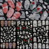 LANODO 3 Pcs Nail Stickers 5D Valentine's Day Rose Multiple