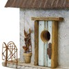 Nature Creations Stone Chimney Bird Cottage, White – Handcrafted Wooden