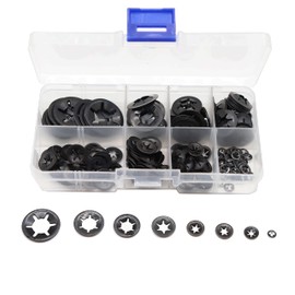 cSeao 235pcs[8 Sizes] Black Starlock Internal Tooth Lock Washers Assortment Kit, M2/ M3/ M4/ M5/ M6/ M8/ M10/ M12