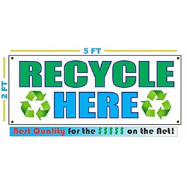 SuperSigns Recycle Here 2x5 Banner Sign