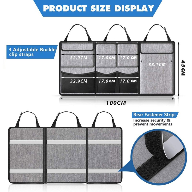 Large Capacity Car Trunk Suspension Organization Storage Bag - Waterproof,