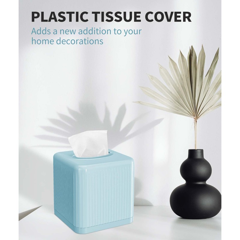 Livelab Tissue Box Cover and Holder - Square Plastic Decorative