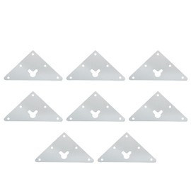 JCBIZ 8PCS Metal Straight Fixing Joining Shelf Support Corner Triangle Mending Plates Flat Brace Bracket with Mounting Screws