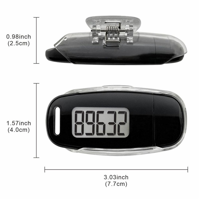 USB Charging Step Counter Walking 3D Pedometer with Large LCD