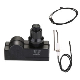 WADEO Fire Pit Grill Igniter Kit, Grill Igniter Replacement with 2 Outlets and Ground Wire for Fire Pit Gas Burner System, Push Button Spark Generator