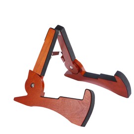 BORGBAR Acoustic Guitar Stand Floor, Wood Guitar Stand, Foldable Electric Guitar Stands Floor, Non-Slip Portable Wood Guitar Stand Holder Floor for Multiple Guitars (Mahogany Color)