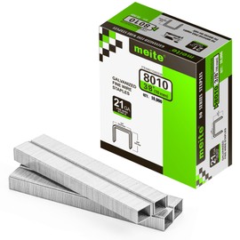 meite 21 Gauge Upholstery Staples, 1/2-Inch Crown with 3/8-Inch Length Galvanized Heavy Duty Staples for Staple Guns MT8016, MT8016S, and MT8016SLN (10,000 Counts)