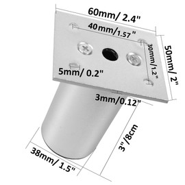 bociloy 4PCS 3Inch Silver Adjustable Furniture Legs, Aluminum Alloy Round Sofa Bed Cabinet Support Feet, Heavy Duty Adjustable Replacement Legs for Cabinet Bed Cupboard Sofa Couch