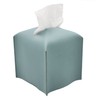 Livelab Tissue Box Cover, Square Decorative PU Leather Tissue Box