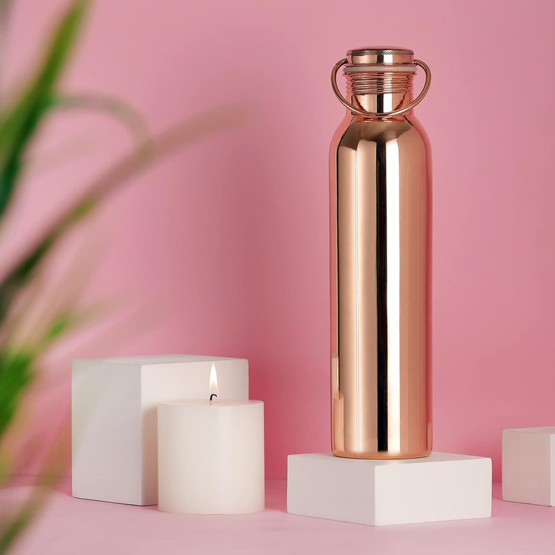 HealthGoodsAU - Pure Copper Water Bottle with Carrying Handle |