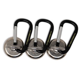 Rack-A-Tiers Racky Van Magnets - Magnetic Tool Holder for Vans, Electrician Van Magnet, 25 lbs Magnet Hook with Carabiner (3/ea) (25 lbs) (RV025)