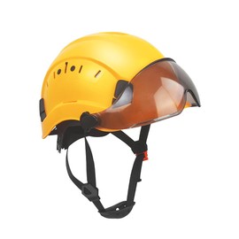 SMASYS Safety Hard Hat ABS Helmet Adjustable with Visor 6-Point Suspension Perfect for Construction(Orange,Smoked Visor), One Size