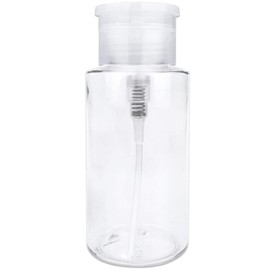 PANA 7oz. Professional Push Down Liquid Pumping Empty Bottle Dispenser (Clear, No Wording!)