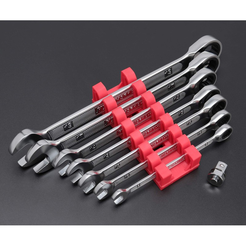 KTC MSR1A-8PHB 7 Ratchet Combi + Adapter Set Holder Included