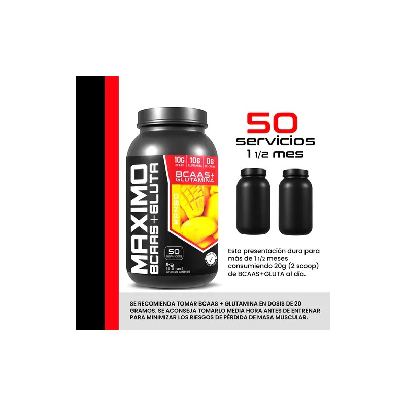 Aminoacidos Bccas + Glutamina Maximo 1 Kg Varios Sabores