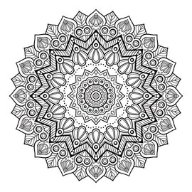 Oriental Black and White Mandala Design Stickers, Laptop, Car, Refrigerator, Wall Art Stickers