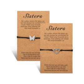 Kisstta Mother and Daughter Jewellery, Butterfly Charms, Set of 2 Gift Ideas, Mother's Day Gift, Birthday Set, Mummy I Make Wishes Jewellery, Women, for Girls Jewellery, Plastics, Plastics