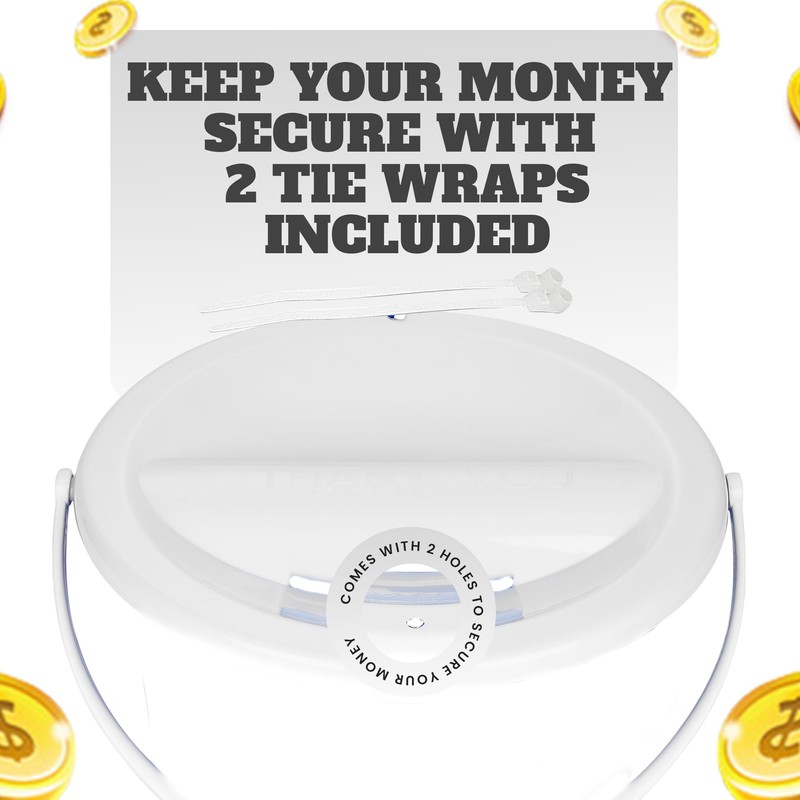 Plastic Street Collection Charity Donation Bucket (White 4 Pack)