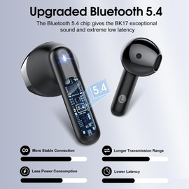 Wireless Earbuds, Bluetooth Ear Buds 5.4 Mini HiFi Stereo with 4 ENC Noise Cancelling Mics Wireless Headphones, 40H in Ear Earphones, USB C, IP7 Waterproof Bluetooth Headphones for Sports, Workout