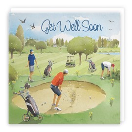 Hunts England - Get Well Golfing Card - Golf Birthday - Milo's Gallery Collection - Get Well Soon Card - Feel Better Soon Card For Colleagues, Friends, Him, Men, etc.