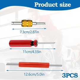 3PCS Tyre Valve Tool Stainless Steel Tyre Valve Removal Tool Red and Yellow Valve Core Removal Tool Small Tire Valve Stem Puller Valve Core Removal Tool for Repair Installation Car Truck Bicycle