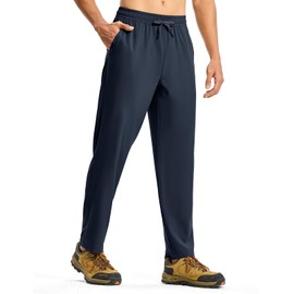 TBMPOY Mens Hiking Pants Lightweight Quick Dry 3 Pockets Travel Fishing Water-Resistant Athletic Workout Sweatpants Dark Blue M