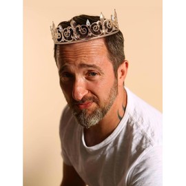 yanstar Gold King Crowns for Men, Metal Royal Prince Crown and Tiaras for Birthday Prom Party Hats Costume