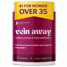 VoomVaya Vein Away – Blood Circulation & Vein Support Supplements for Women 35+ | Spider Veins & Varicose Veins Treatment for Legs | Circulation and Vein Support w/Diosmin & Hesperidin | 60 Capsules
