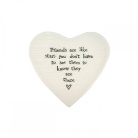 East of India....Friends are like Stars Heart Shaped Coaster