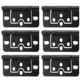 6 Pcs 3x1.4 Inch Door Hinges Non-Mortise No Noise Bifold Door Hinges for Cabinet Furniture Window Wardrobe Electrophoresis (Black)