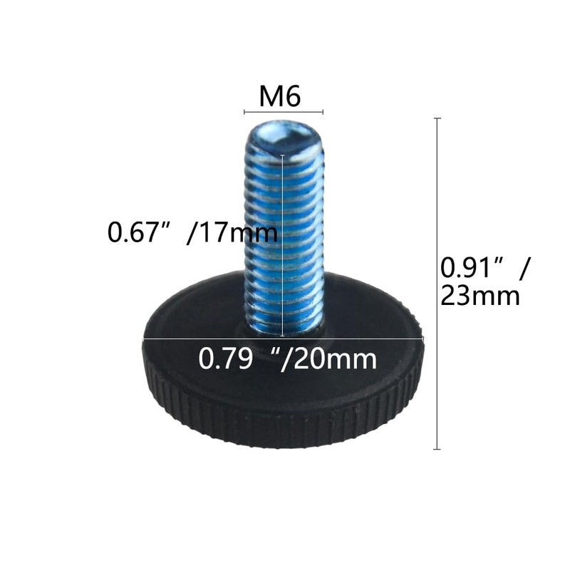 TOVOT 24pcs M6 Adjustable Funirutre Feet Screwable Furniture Feet