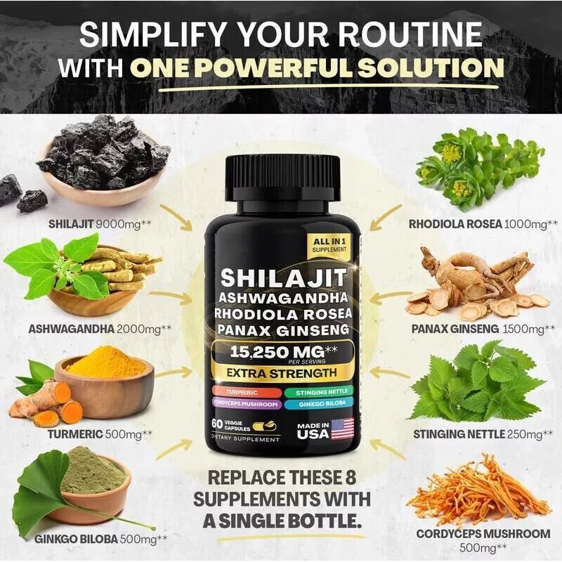 Sea Moss & Shilajit (Black Seed Oil, Turmeric, Ashwagandha, Ginger,