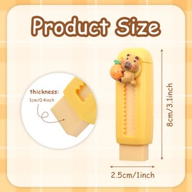 Capybara Retractable Erasers, 5 PCS Cute Fruits Rubber, Push-Pull Rubber Eraser, Pencil Erasers Cute Erasers for Kids Boys Girls Students Capybara Lovers School Office Supply Stationery