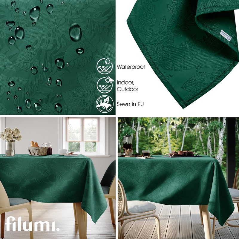 Filumi Eris Tablecloth 110 x 180 cm Dark Green Washable