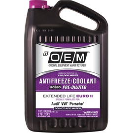 OEM Recochem European Vehicles Premium Antifreeze 50/50 Extended Life Coolant Purple, 1 Gallon, 4 Pack