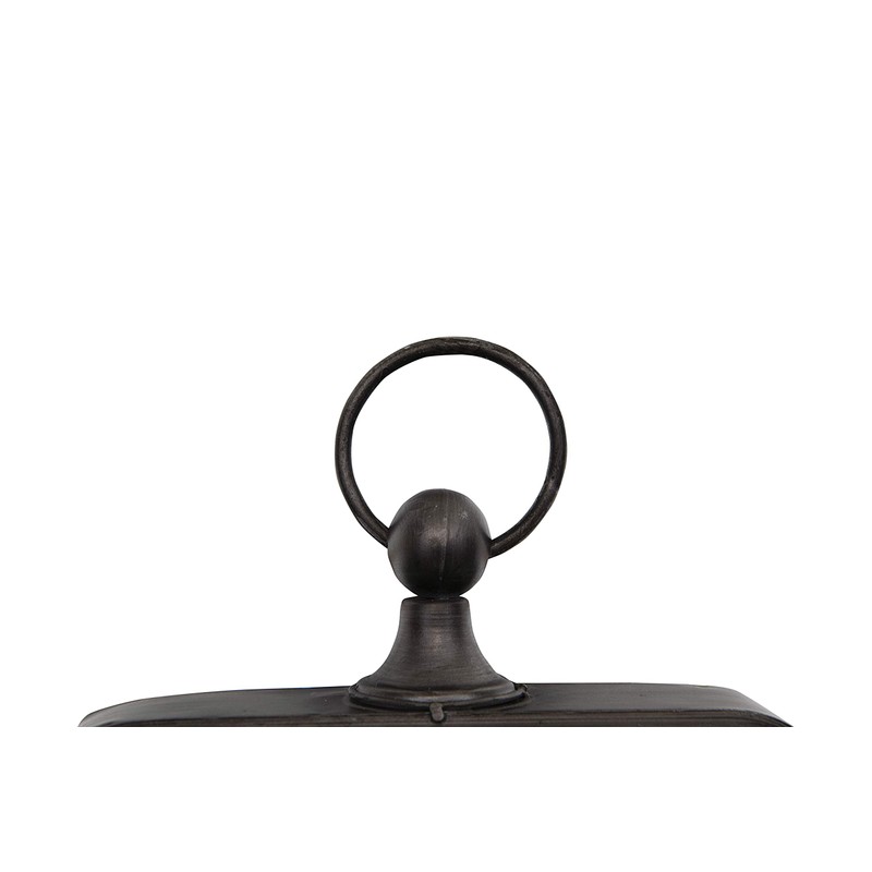 Creative Co-Op Metal Rectangle Hanging Clock with Handle Decoration on