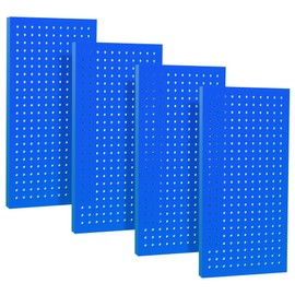 Metal Pegboard Panels 24" x 12" 4 Pack Heavy Duty Steel Pegboard Wall Organizer, Garage Utility Tools Pegboard Storage System for Workbench, Shop, Shed Modular Peg Board Organizer Board Kit (Blue)