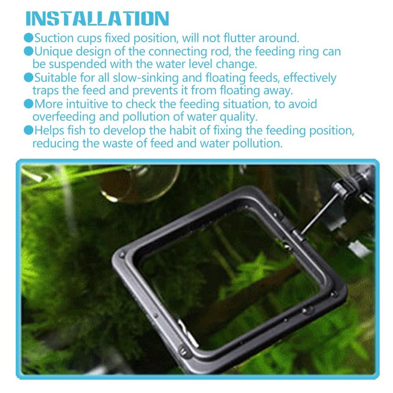 Fish Feeding Ring, Fish Safe Floating Food Feeder Circle Blue,