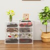 WAYTRIM Modern Clear White Foldable Boots Storage Box, 8 Pack