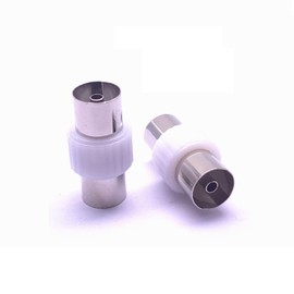 Coaxial TV Aerial Connector, 2 Pieces TV Aerial Female to Female Coaxial Adaptor for RF Coax Cable