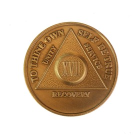 17 Year Bronze AA (Alcoholics Anonymous) - Sober / Sobriety / Birthday / Anniversary / Recovery / Medallion / Coin / Chip