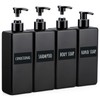 Segbeauty Soap Dispenser, Black, 500 ml, Set of 4 Plastic